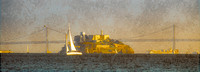 San Francisco, California - Alcatraz and the Bay Bridge